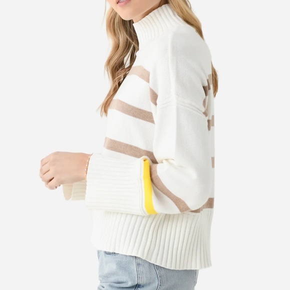 KERRI ROSENTHAL Cotton Cashmere Blend Striped Marlow Wide Stripe Sweater Small - Picture 2 of 15